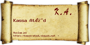 Kassa Atád névjegykártya